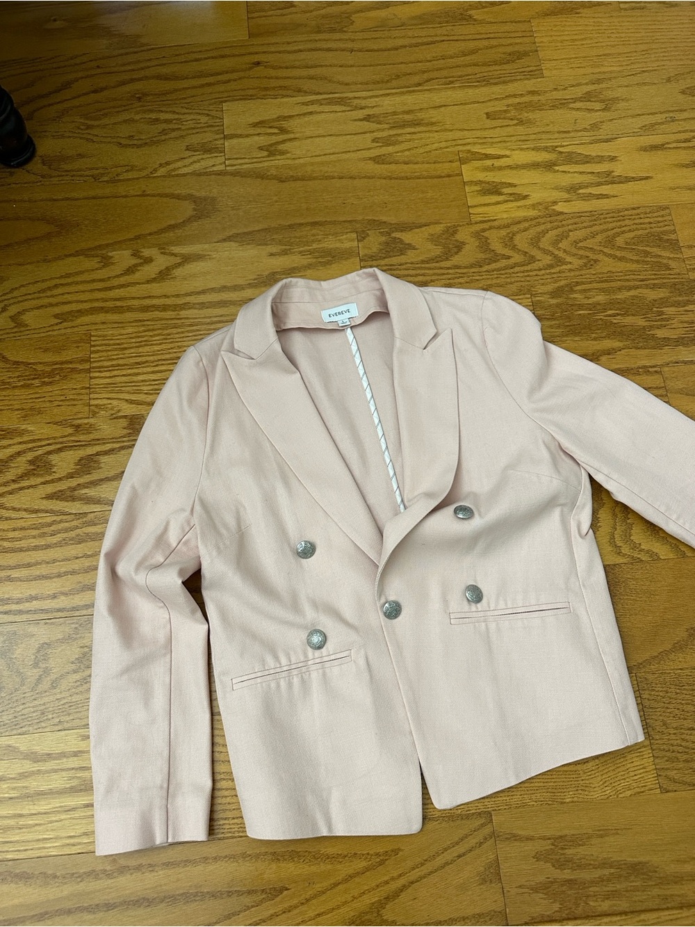 Evereve Blush Pink Double-Breasted Blazer